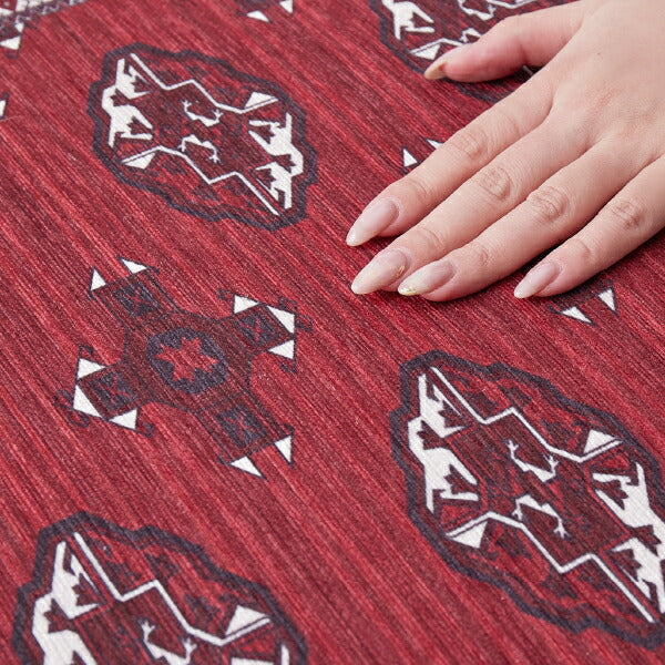 洗える玄関マット トルクメン風 約45×75cm 伝統的な手織りのトルクメン