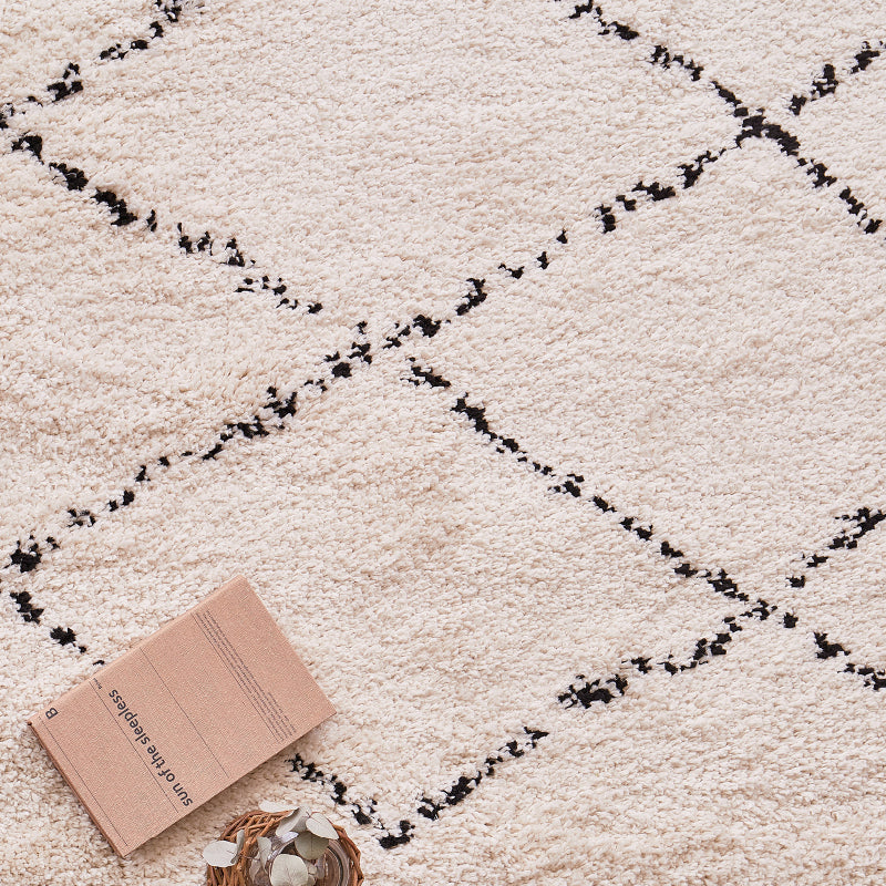 [200×200] ウィルトン織ラグ フリンジ付き BOHO ベニワレン