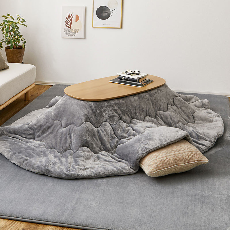 ②【こたつ布団】メレンゲタッチ 170×210cm 楕円形 フランネル ベージュ メレンゲタッチ こたつ薄掛け布団 170×210cm【楕円形】こたつ