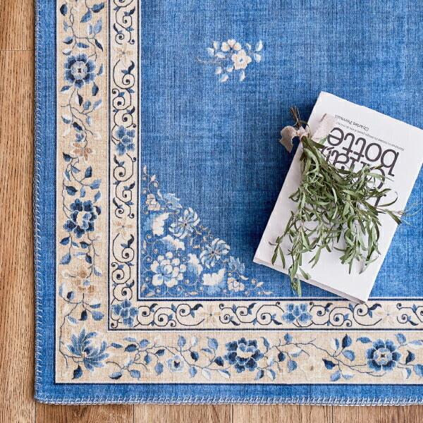 ◎62 花柄デザイン ラグ・カーペット 緑・青・赤