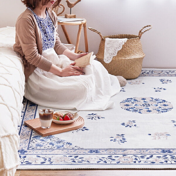 ラグ カーペット 洗える 薄手 [3サイズ] フランネルミュゲ ラグマット