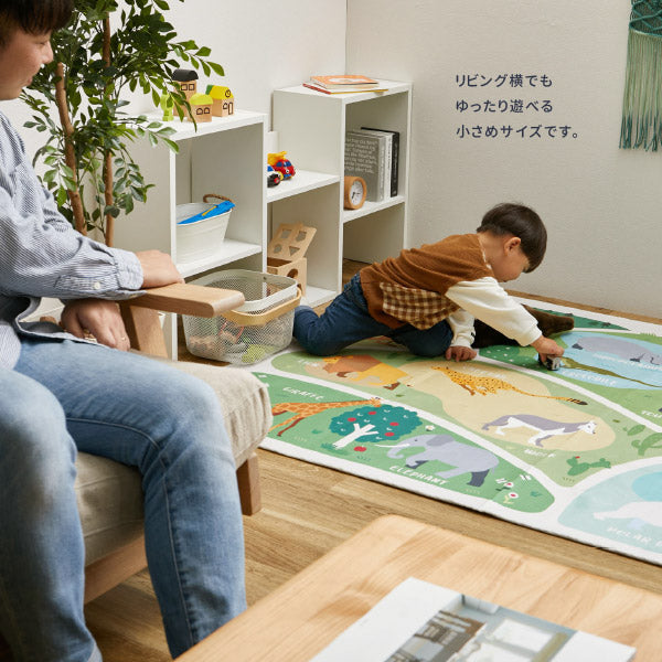 遊んで学べるキッズラグ 120×180cm【1.5畳】洗える ラグ カーペット
