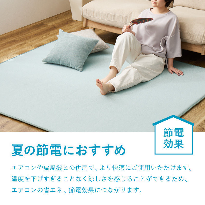 【新商品】[5月下旬入荷][4サイズ] 手洗い 洗える 接触冷感 もっちり低反発滑り止め付きラグ クーネ