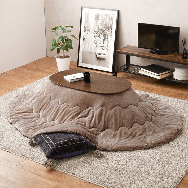 【新色登場】[幅90][単品/セット] 折りたたみ楕円形こたつ Carumina+Luna/moku moku/POKA/メレンゲ