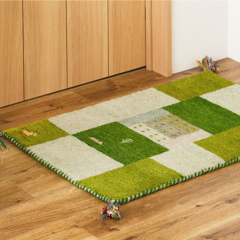 [3サイズ] ギャッベ ウールマット 玄関マット タッセル付き Dシリーズ