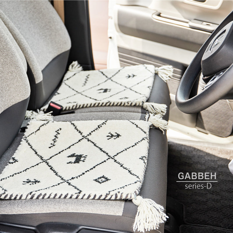 【新商品】[40×40] ギャッベ 座布団 チェアパッド ウールマット タッセル付き GABBEH D+
