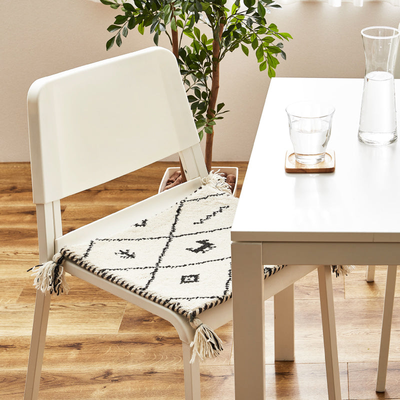 【新商品】[40×40] ギャッベ 座布団 チェアパッド ウールマット タッセル付き GABBEH D+