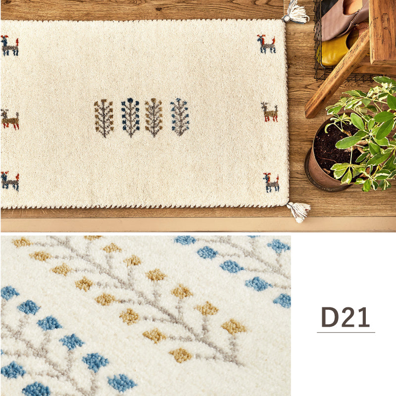 【新商品】[3サイズ] ギャッベ ウールマット 玄関マット タッセル付き GABBEH D+