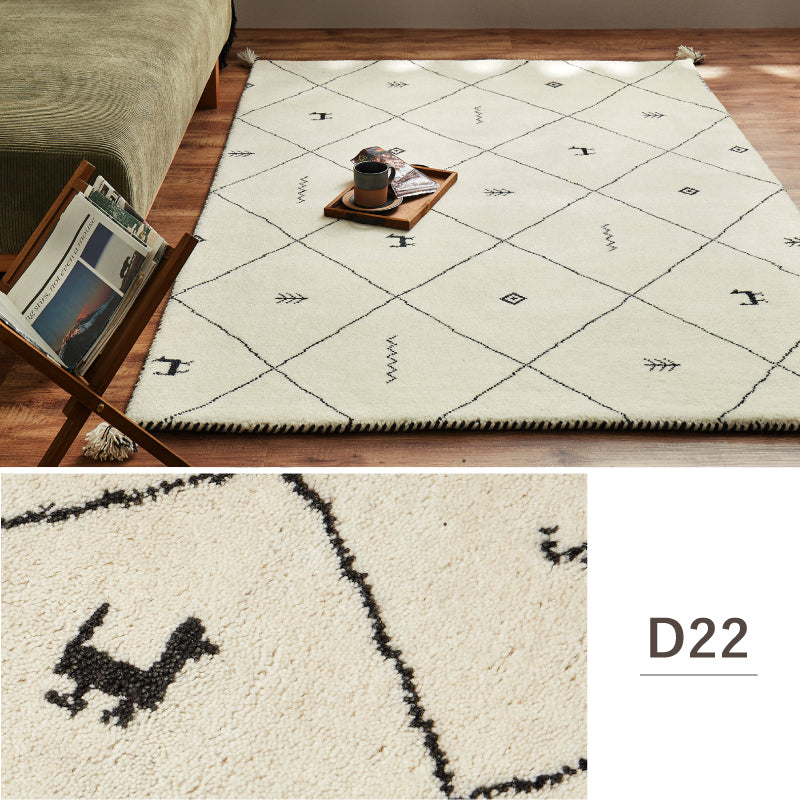 【新商品】[140×200] ギャッベ ウールラグ ラグマット タッセル付き GABBEH D+