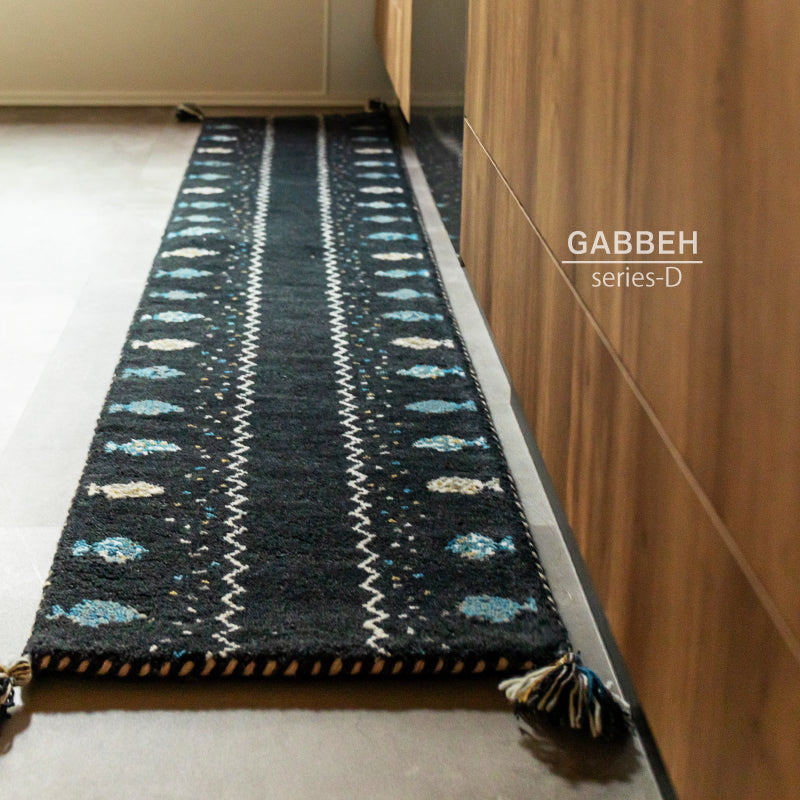 【新商品】[3サイズ] ギャッベ ウールマット キッチンマット タッセル付き GABBEH D+