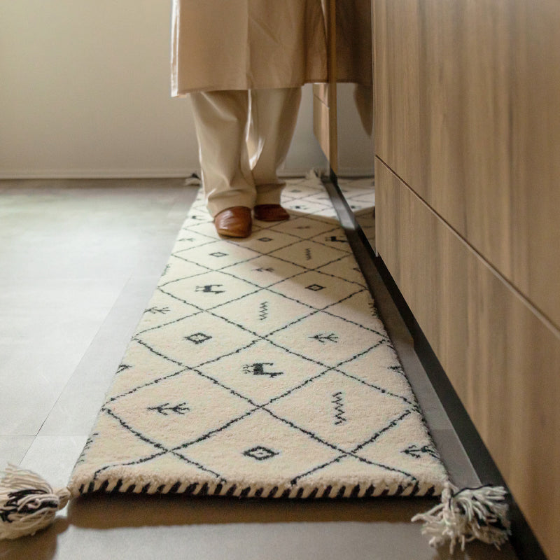 【新商品】[3サイズ] ギャッベ ウールマット キッチンマット タッセル付き GABBEH D+