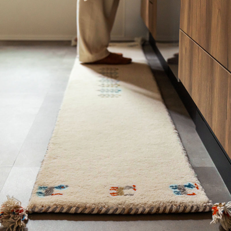 【新商品】[3サイズ] ギャッベ ウールマット キッチンマット タッセル付き GABBEH D+