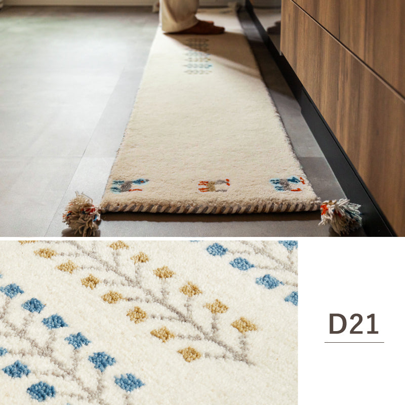 【新商品】[3サイズ] ギャッベ ウールマット キッチンマット タッセル付き GABBEH D+