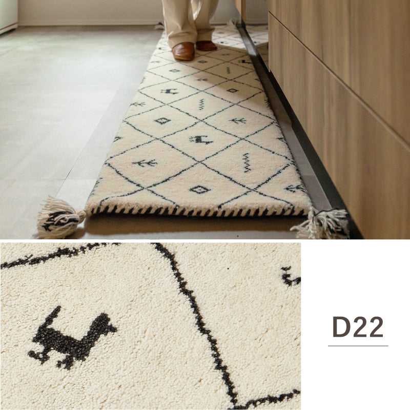 【新商品】[3サイズ] ギャッベ ウールマット キッチンマット タッセル付き GABBEH D+