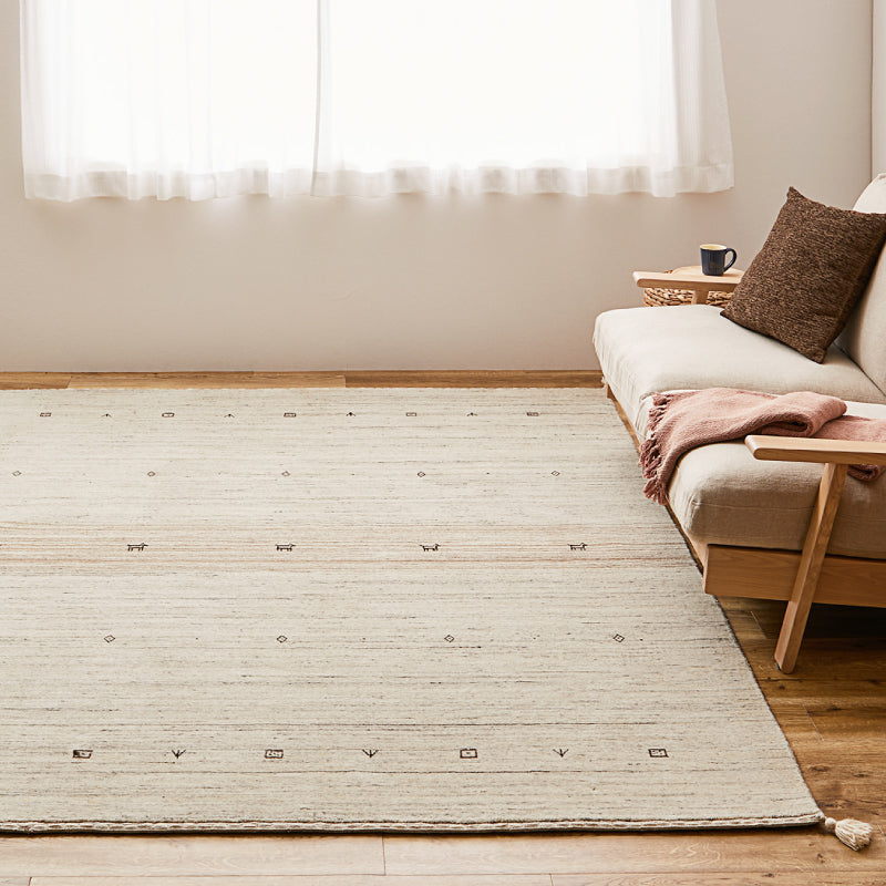 ギャベ ラグマット LORRI BUFF L16-L17 【約140×200cm/約200×200cm/約