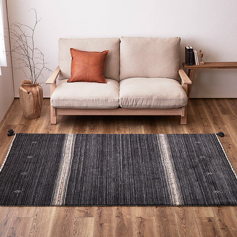 [3サイズ] ギャッベ 無染色ウールラグ タッセル付き LORRI BUFF L16-L17