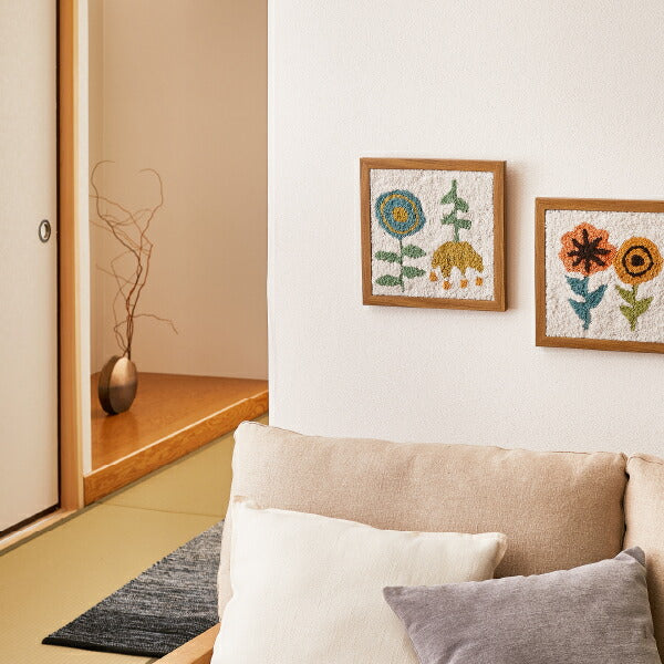 アートパネル ファブリックパネル 25×25cm 北欧 花 壁掛け 壁