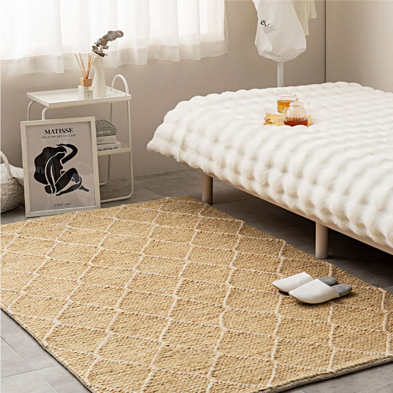 手織りジュートラグ ベージュ 240x240cm 正方形 手織りジュートラグ ベージュ 240x240cm 正方形