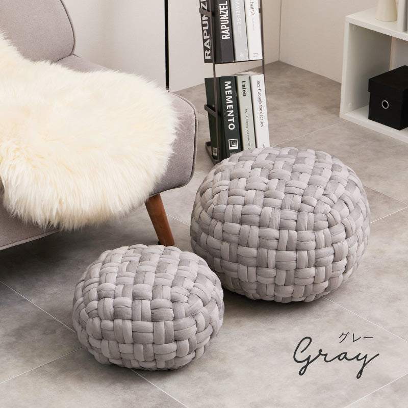 オットマン テーブル ベルベット グレー