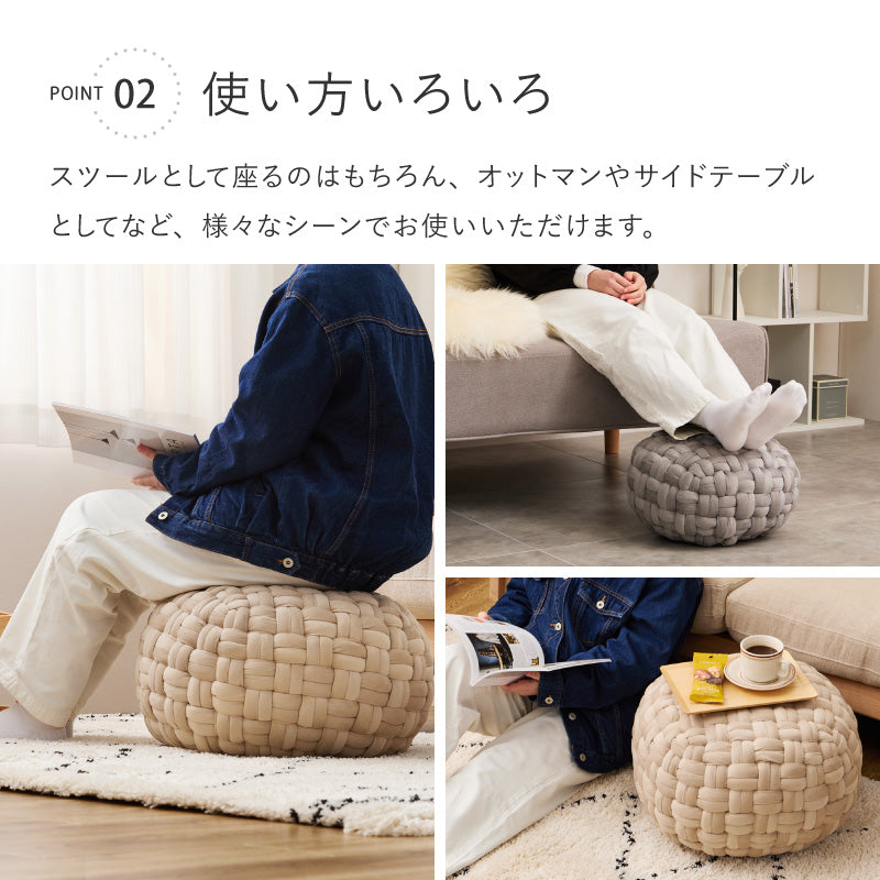ベルベット素材のプフ スツール オットマン サイドテーブル [2