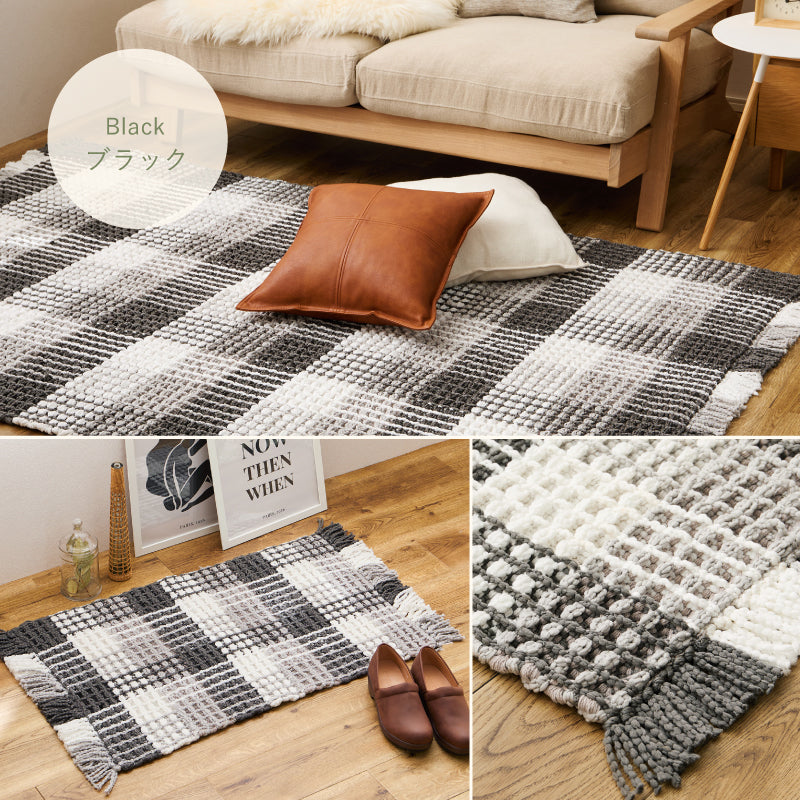 洗える玄関マット 室内用 屋内用マット エルフ 約50×80cm ワッフル