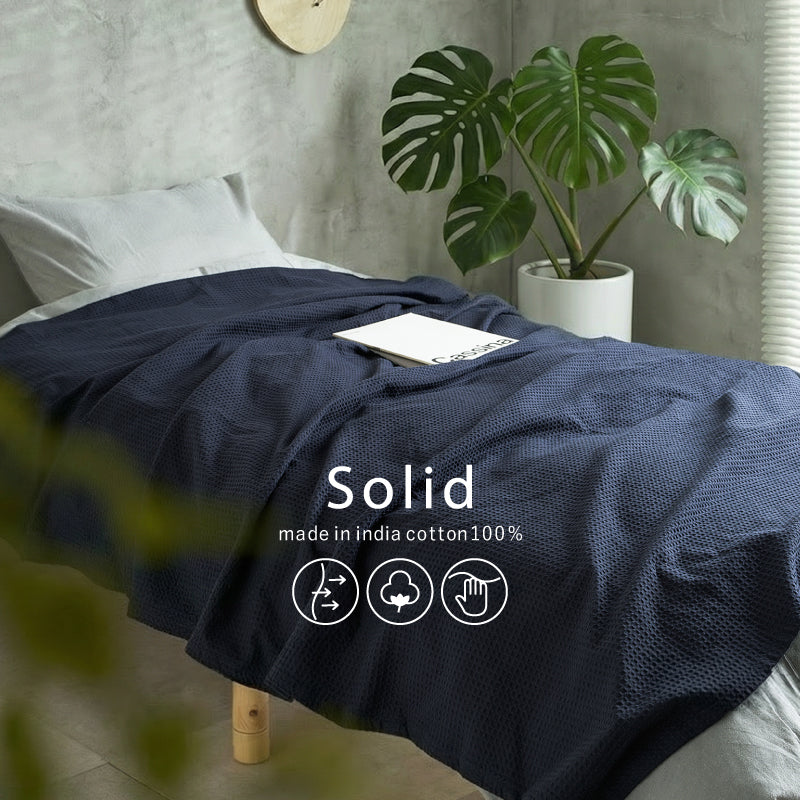【新商品】[2サイズ] 洗える タオルケット 肌掛け布団 綿100％ ソリッド