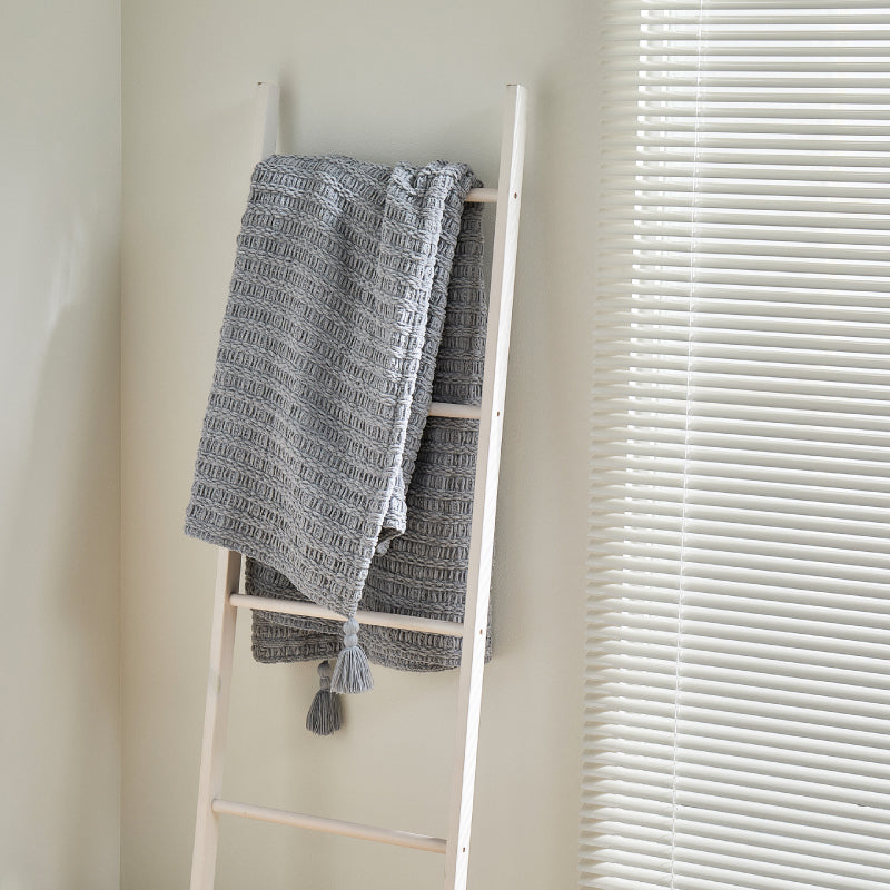 【新商品】洗える ニットブランケット クッションカバー付き タッセル付き アンネ