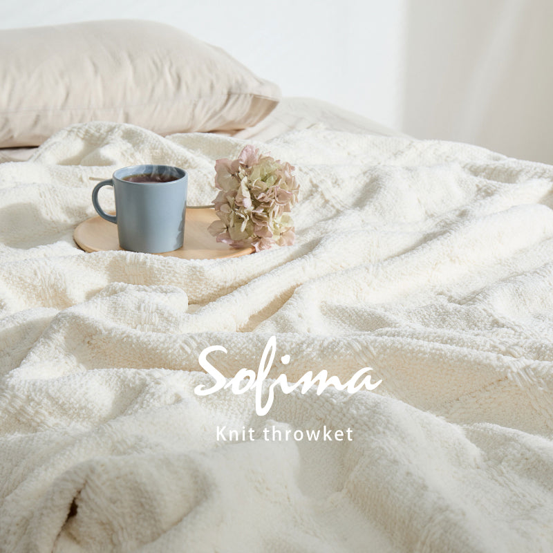 【新商品】[2サイズ] 洗える ニットスローケット タッセル付き ソフィマ