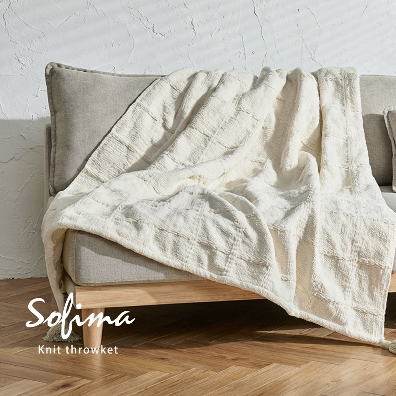 【新商品】[2サイズ] 洗える ニットスローケット タッセル付き ソフィマ