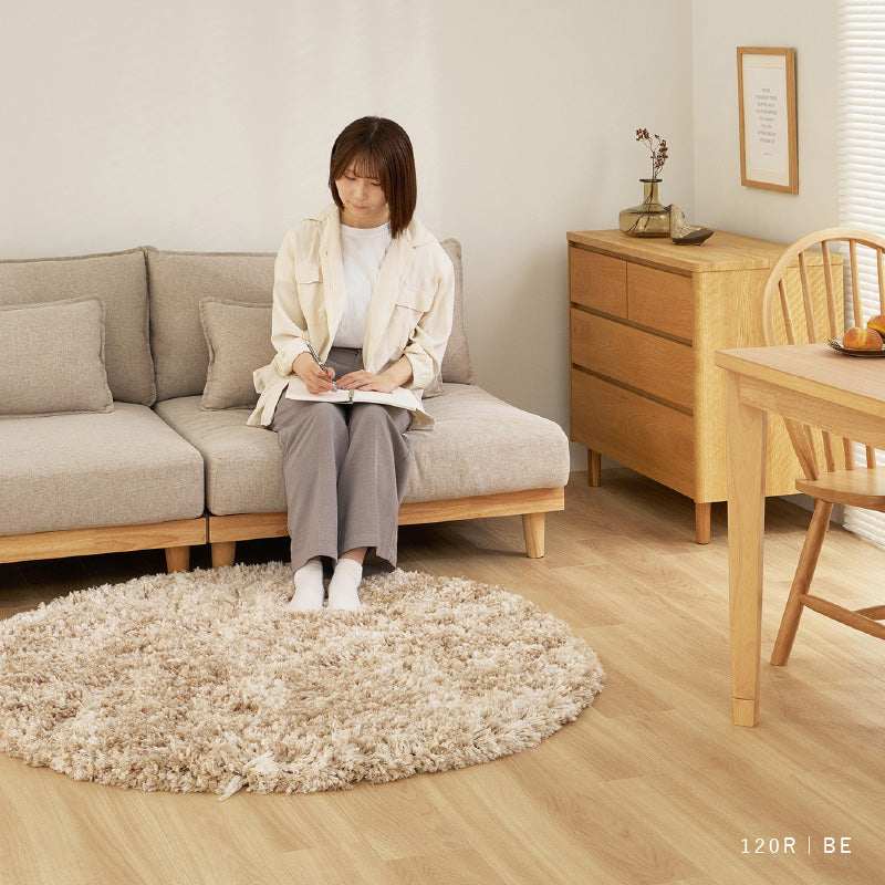 【新商品】[円形2サイズ] 洗える ツイストシャギーラグ リレイア