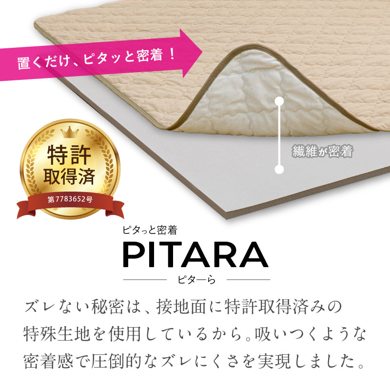 [2サイズ] ズレない洗えるラグ&アンダーラグセット 滑り止め付き ピターら