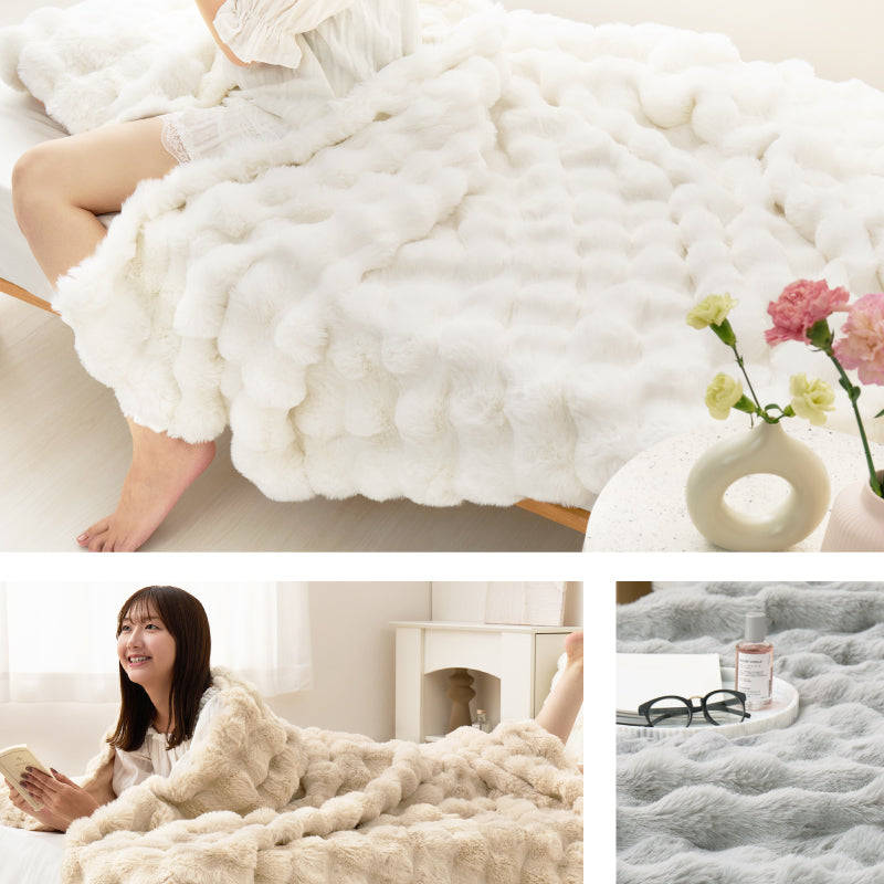 【新商品】[5サイズ] 洗えるフワモコ毛布 Luna