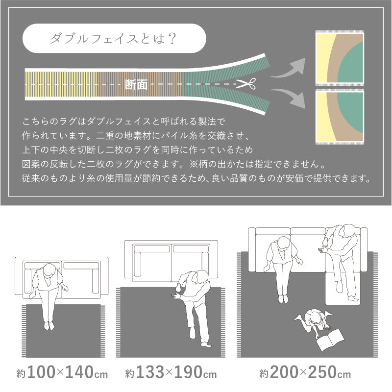 【新商品/1月下旬入荷予定】[3サイズ] ウィルトン織ラグ フリンジ付き ベルギー製 リシャド ケユラ クロア