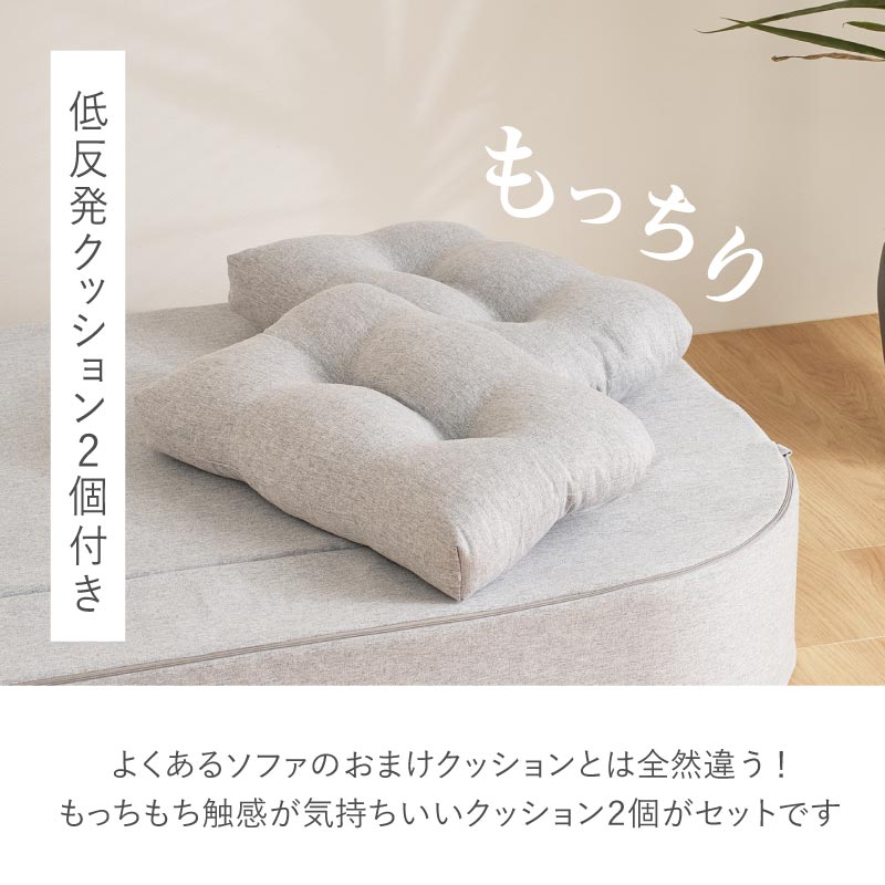 【新商品】[幅170] 2WAYソファベッド 2人掛け クッション付き ローソファ 完成品 Lemaire