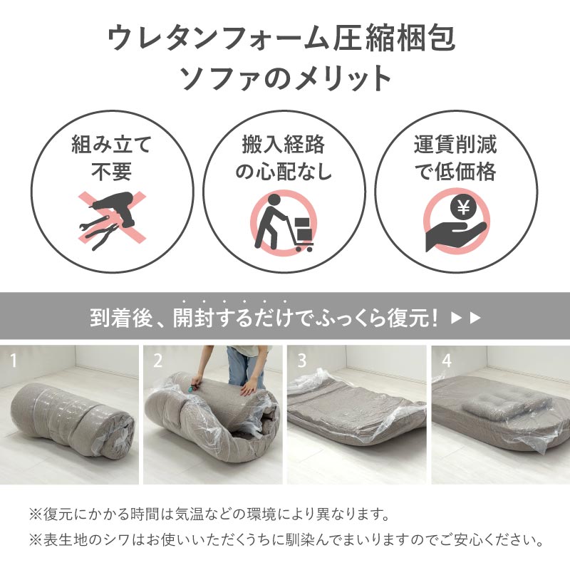 【新商品】[幅170] 2WAYソファベッド 2人掛け クッション付き ローソファ 完成品 Lemaire