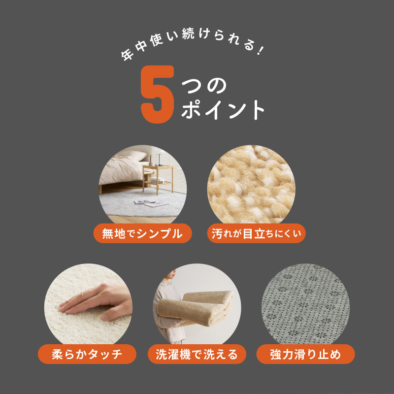 【新商品】[2サイズ] 洗えるラグ シャギーラグ 扇形 365 サンロクゴ