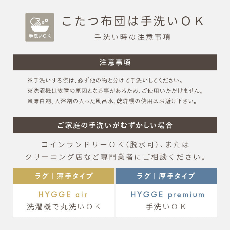 【新商品】[2サイズ][掛け＆敷き布団セット] こたつ布団 北欧柄 正方形/長方形 ヒュッゲ