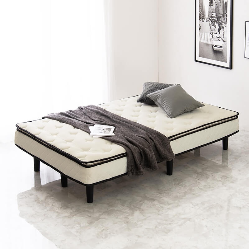脚付きマットレスベッド ポケットコイル ピロートップ付き [SSS/S/SD
