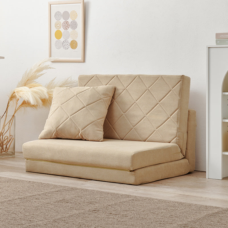 [生地サンプル無料][幅85] 3WAY淡色ソファベッド 1人掛け クッション付き ローソファ 完成品 Stella