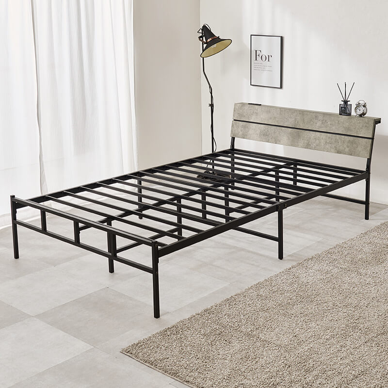 【新色登場】[シングル/セミダブル] 頑丈パイプベッド コンセント付き（フレーム単品orマットレスセット）