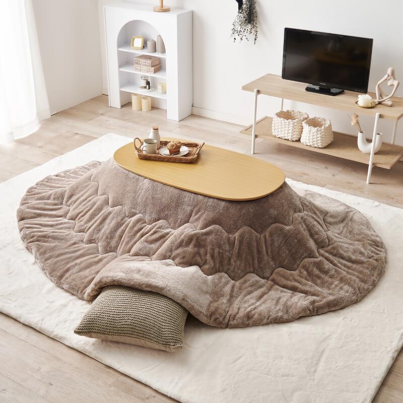 【新色登場】[幅90][単品/セット] 折りたたみ楕円形こたつ Carumina+Luna/moku moku/POKA/メレンゲ