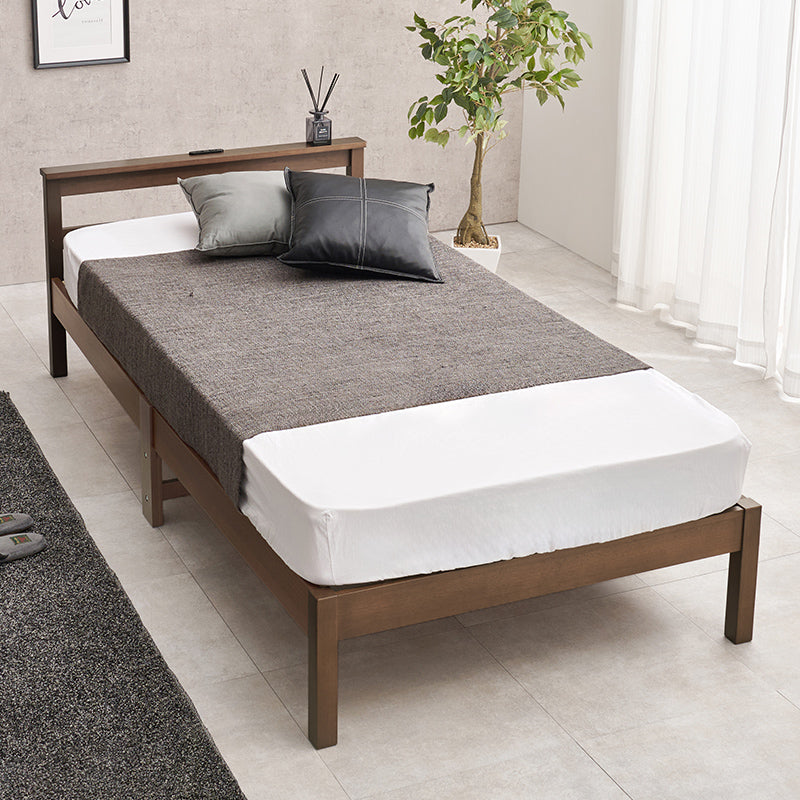 [シングル] 3分で組立できるすのこベッド スタンダードタイプ コンセント付き NEJILESS light（フレーム単品orマットレスセット）