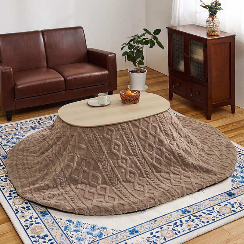 【新色登場】[幅90][単品/セット] 折りたたみ楕円形こたつ Carumina+Luna/moku moku/POKA/メレンゲ