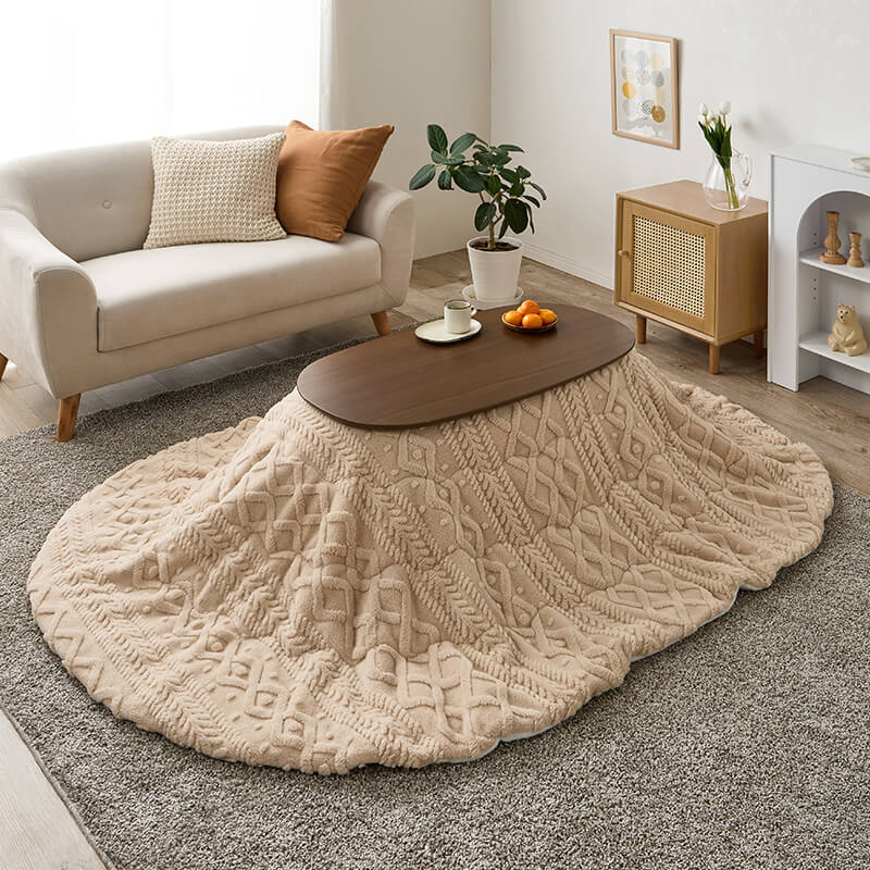 【新色登場】[幅90][単品/セット] 折りたたみ楕円形こたつ Carumina+Luna/moku moku/POKA/メレンゲ