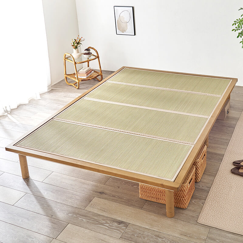 [S/SD/D] 頑丈すのこベッド 畳マットレスセット 高さ調節3段階 敷布団対応