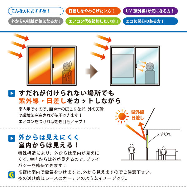 日よけ 洋風すだれ スリムホワイト90 白 室内用 窓貼りタイプ 約幅90×高さ200cm（制作可能サイズ約幅90×高さ195cm）窓貼りテープ付き フリーカット 窓貼りシート 目隠しシート 窓に貼るシート 明るい 台風でも飛ばない 暑さ対策 萩原