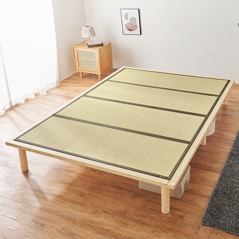 [S/SD/D] 頑丈すのこベッド 畳マットレスセット 高さ調節3段階 敷布団対応
