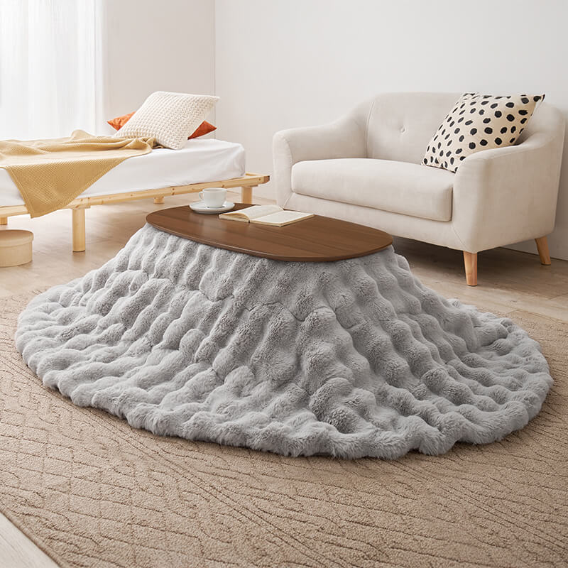 【新色登場】[幅90][単品/セット] 折りたたみ楕円形こたつ Carumina+Luna/moku moku/POKA/メレンゲ