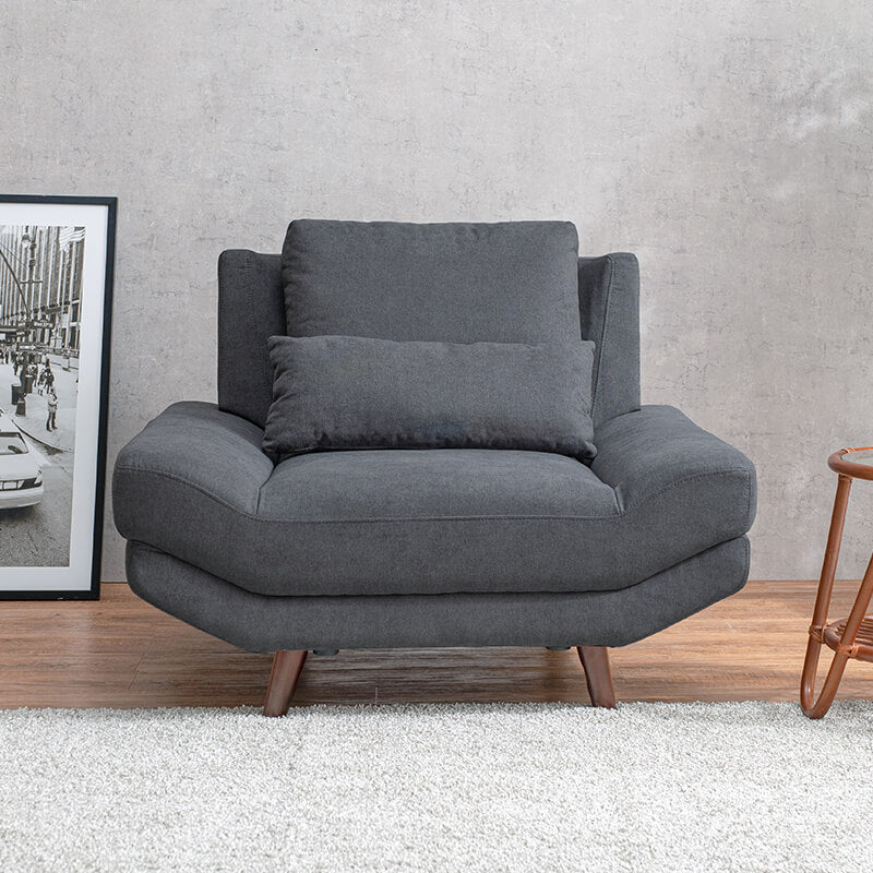 [幅113][生地サンプル無料] ごろ寝ソファ 1人掛け アームレス クッション付き 脚取り外し可能 Bright