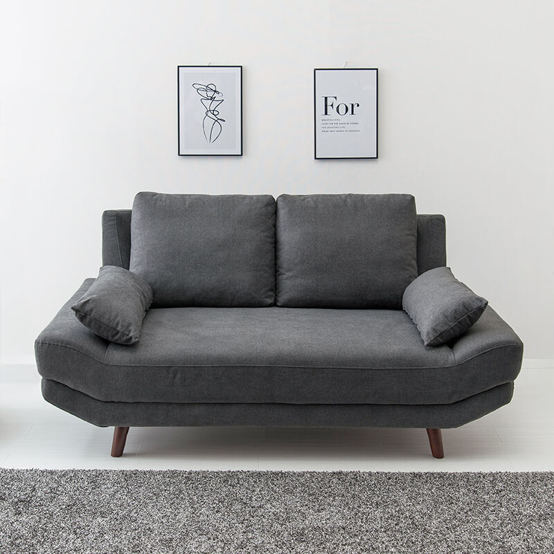 [幅170][開梱組立設置付き][生地サンプル無料] ごろ寝ソファ 2人掛け アームレス クッション付き 脚取り外し可能 Bright